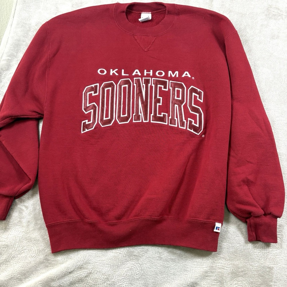 NCAA OU SOONERS FOOTBALL OKLAHOMA VTG USA 80s 90s RUSSELL ATHLETIC SWEATSHIRT L